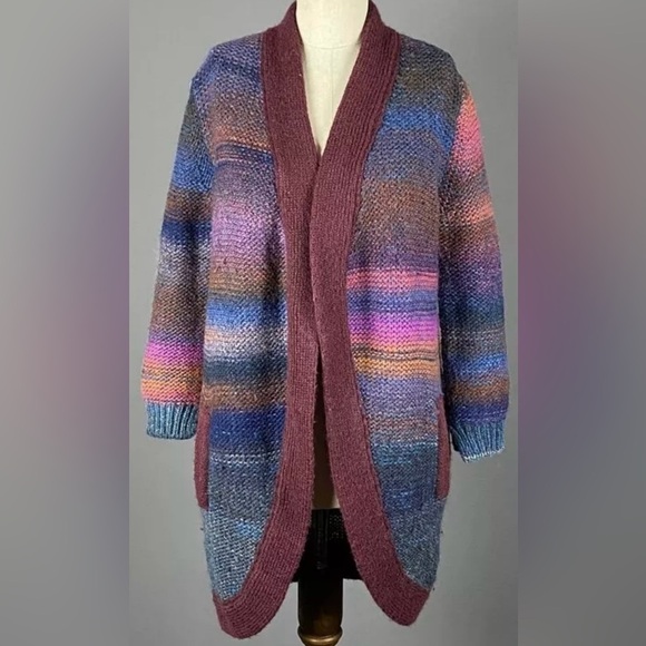 ZADIG & VOLTAIRE Yuno PA Cardigan Sweater Multicolor Wool Mohair Drape- medium - Picture 4 of 11